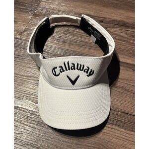 Callaway Golf Visor Adjustable White Black Logo Mens Sports Sun Hat Fishing